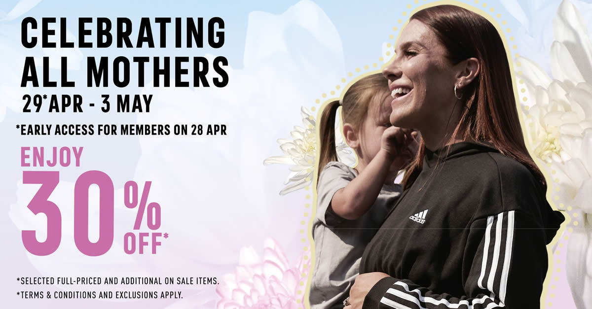 Featured image for Adidas S'pore online sale: 30% off selected regular-priced items and extra 30% off outlet items till 3 May 2022