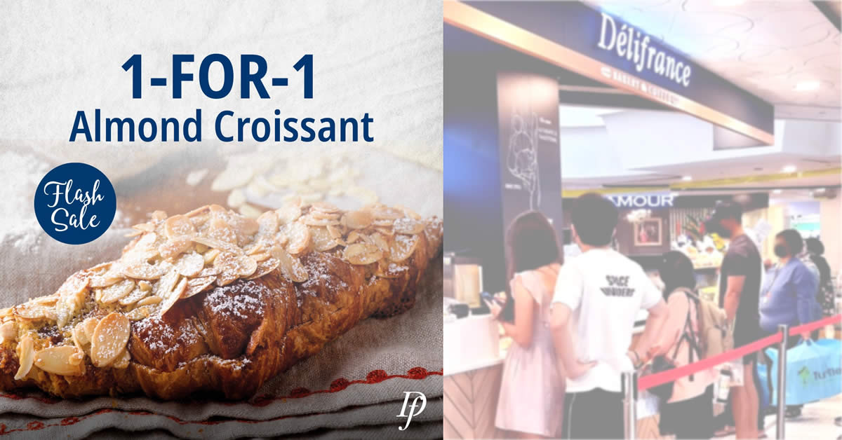 Featured image for Delifrance S'pore: Enjoy 1-for-1 on Almond Croissants from now till 28 April 2022