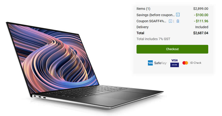 Featured image for Dell S'pore: Save S$211.96 on the New XPS 15 Laptop with the latest promo + code till 5 May 2022