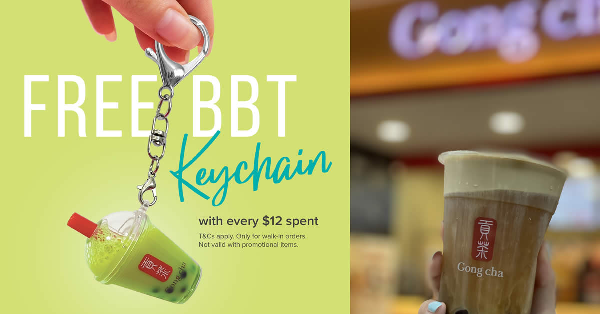 Featured image for Gong Cha S'pore: Free exclusive bubble tea keychain with every S$12 spent (From Apr. 11, 2022)