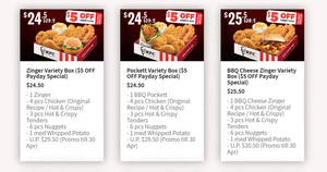 Featured image for KFC Delivery is slashing $5 off selected Variety Boxes till 30 April 2022