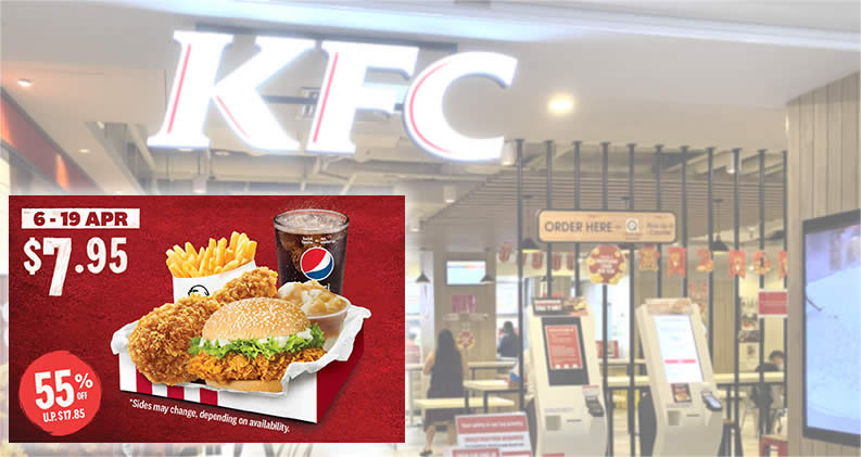 Featured image for KFC S'pore Zinger Box is going at only S$7.95 (55% off) from 6 - 19 April 2022