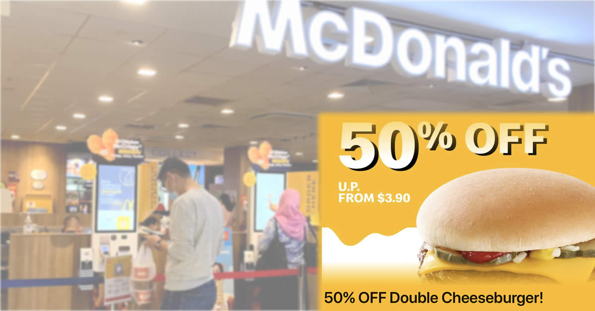 Featured image for McDonald's App has a one-day only 50% off Double Cheeseburger deal on Apr. 25, pay only S$1.95