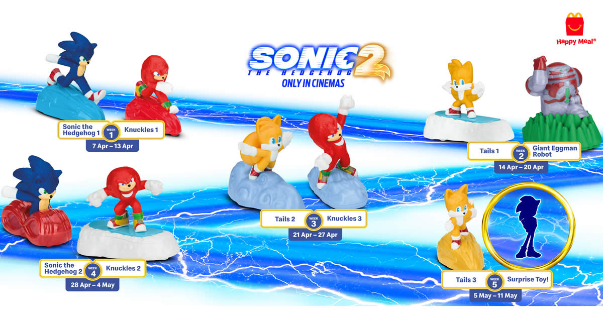 Featured image for McDonald's S'pore: Free Sonic The Hedgehog 2 toy with every Happy Meal purchase till 11 May 2022