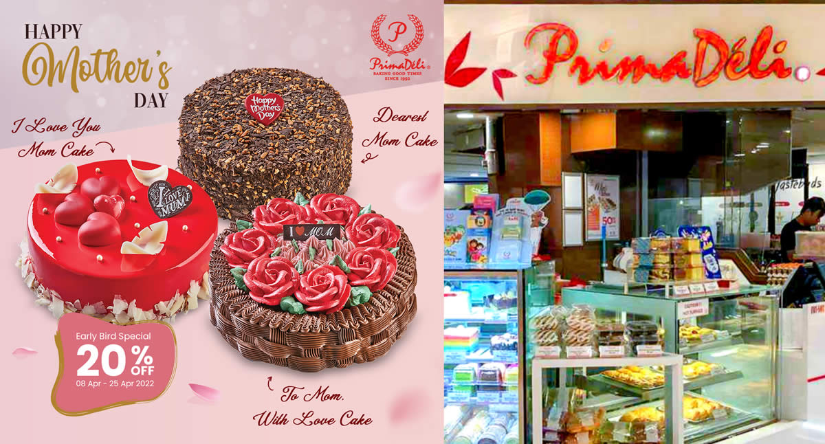 Featured image for Prima Deli is offering 20% off Mother's Day cakes Early Bird Special till Apr. 25, 2022