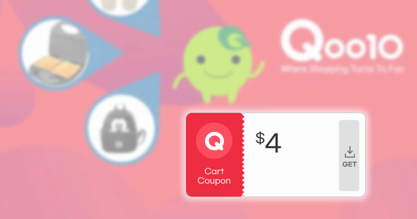Featured image for Qoo10: Grab free $4 cart coupons (usable with min spend $20) valid till 3 Apr 2022