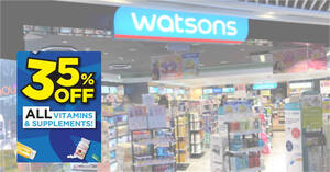 Featured image for Watsons: Get 35% off almost all vitamins and supplements till 3 May 2022