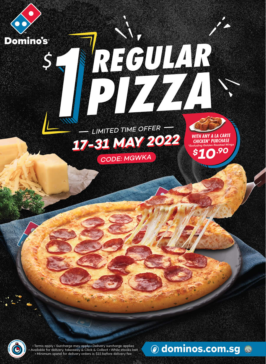 Lobang: Domino’s Pizza S’pore Launches Megaweek with $1 Regular Pizza and More till 31 May 2022 - 8
