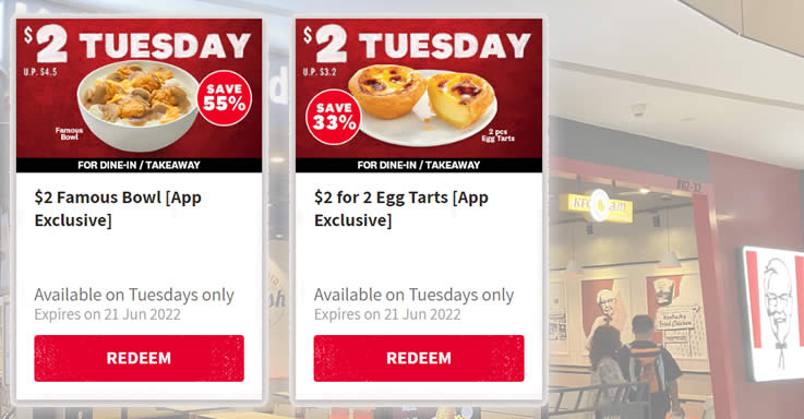 Featured image for KFC S'pore offering $2 Famous Bowl (55% off) on Tuesdays till 21 June 2022