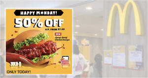 Featured image for McDonald’s App has a one-day only 50% off Jjang! Jjang! Chicken Burger deal on May 9, pay only S$3.60