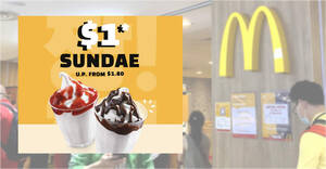 Featured image for McDonald’s App: $1 Sundae with any purchase this weekend (21 – 22 May 2022)