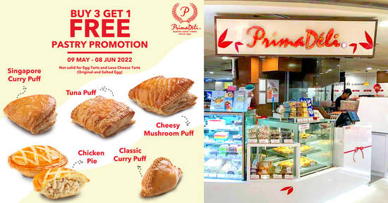 Prima Deli is offering Buy-3-Get-1-Free savoury pastries at all outlets islandwide till 8 June 2022