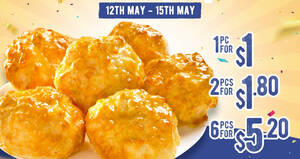 Featured image for Texas Chicken S’pore Honey Butter Biscuits are going at promotion from 12 – 15 May 2022