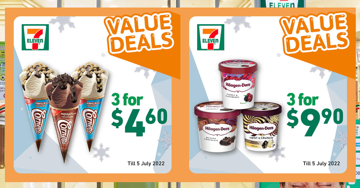 Featured image for 7-Eleven Ice Cream Specials: Magnum, Wall's, Ben & Jerry's, Haagen-Dazs & more till 5 July 2022