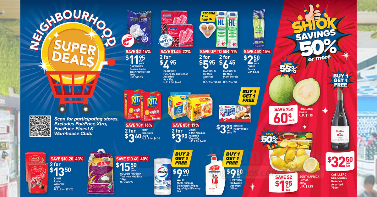 Featured image for 43% off Lindt Lindor, 1-for-1 KINDER Happy Hippo, Lifebuoy Bodywash & more at 100+ selected FairPrice outlets till 19 Jun 2022