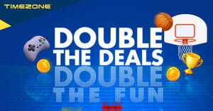 Featured image for Timezone 100% extra game credits Double Deals promotion from 23 – 24 Oct 2022