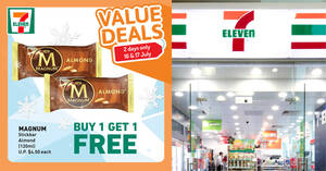 Featured image for 7-Eleven S’pore offering 1-for-1 Magnum Almond Stickbar for 2-days only till 17 July 2022