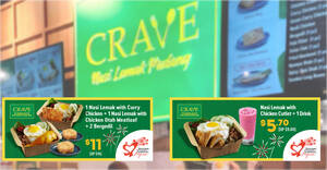 Featured image for CRAVE: $5.70 For Nasi Lemak with Chicken Cutlet Set, $5 OFF Nasi Lemak Bundle For 2 NDP coupons valid till 31 May 2023