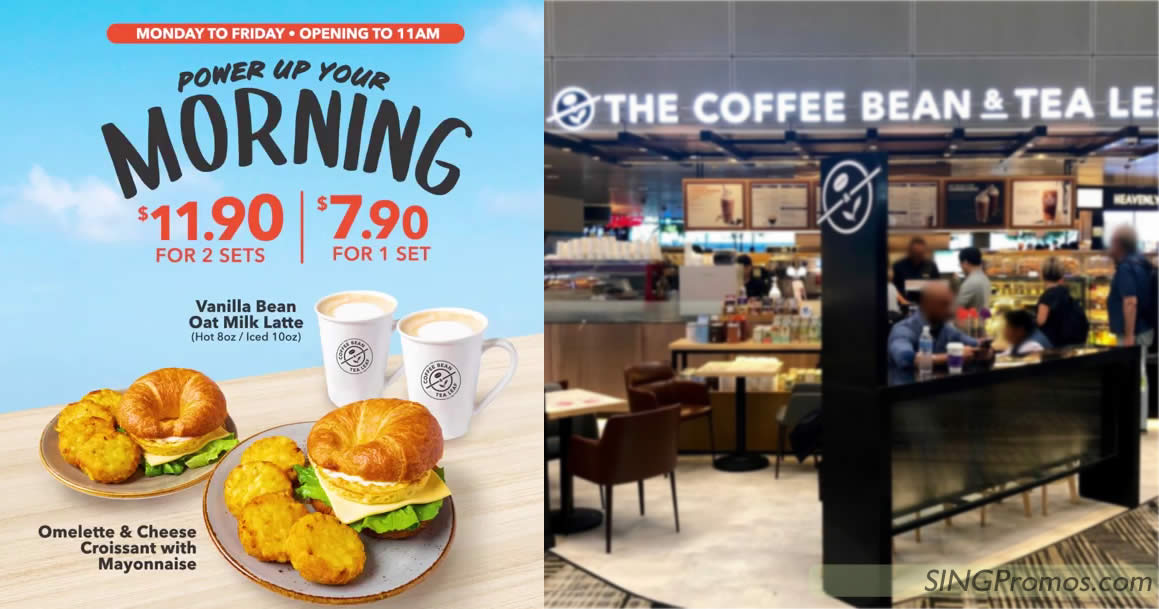 Featured image for Coffee Bean S'pore's new Weekdays Breakfast Set costs S$5.95 per set when you buy two sets (From 4 July 2022)
