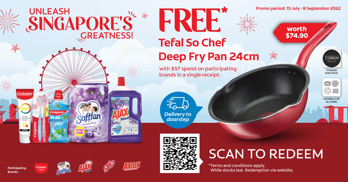Featured image for Colgate National Day Special: FREE Tefal Pan with $57 spend from 20 Jul - 8 Sep 2022