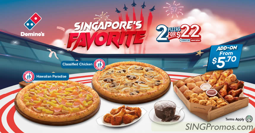 Featured image for Celebrate Singapore's 57th Birthday with Domino's Pizza Singapore till 14 August 2022
