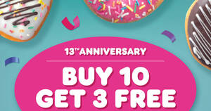 Featured image for (EXPIRED) Dunkin’ Donuts S’pore offering 3 free donuts with every 10 donuts purchase till 22 July 2022