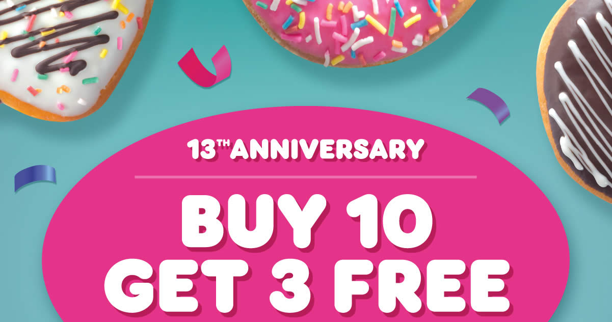 Featured image for Dunkin' Donuts S'pore offering 3 free donuts with every 10 donuts purchase till 22 July 2022