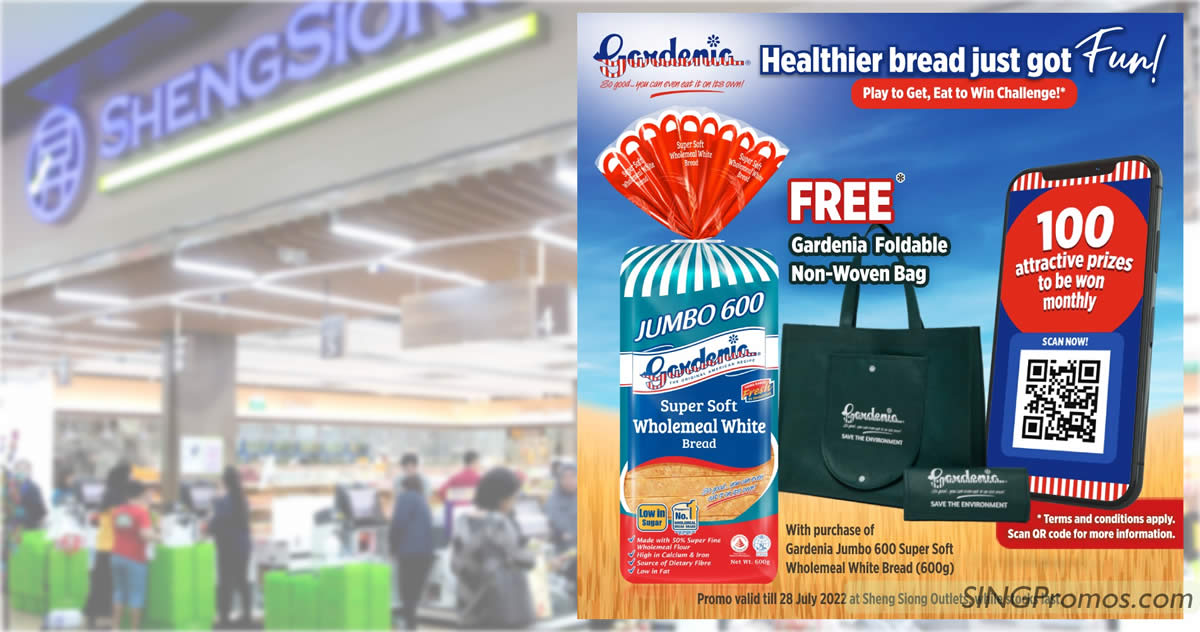 Featured image for Gardenia: Free Foldable Non-Woven Bag when you buy the Jumbo 600 Super Soft Wholemeal White Bread till 28 July