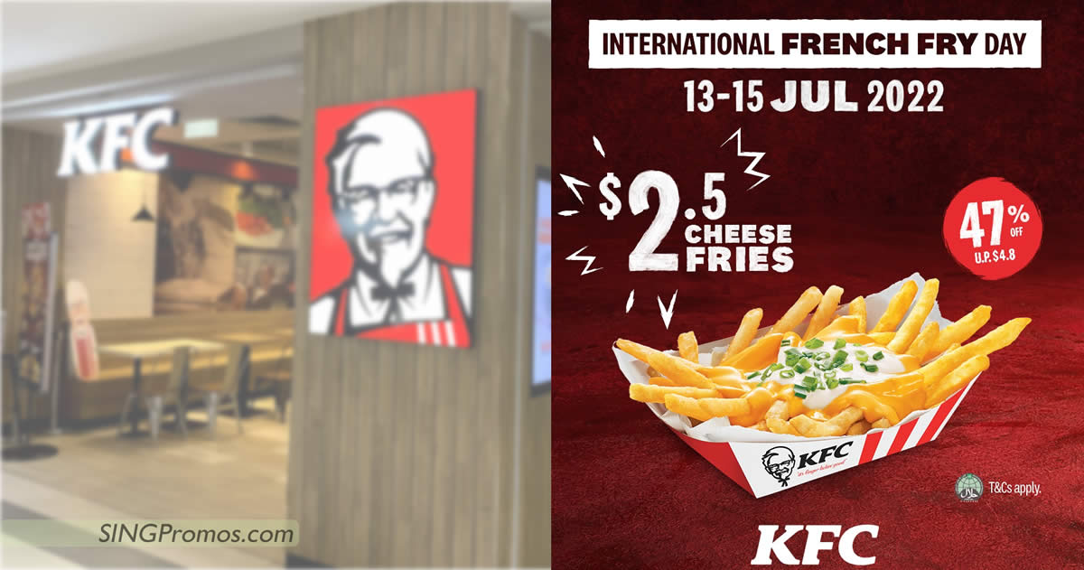 Featured image for KFC S'pore offering S$2.50 Cheese Fries (usual S$4.80) from 13 - 15 July 2022