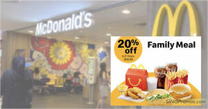 Featured image for McDonald’s S’pore App has a 20% off Family Meal deal till 21 Aug, pay only S$14.80
