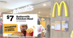 Featured image for (EXPIRED) McDonald’s S’pore is offering $7 Buttermilk Chicken Meal (U.P. from $9.80) on Wed, 27 July 2022 (11am – 3pm)