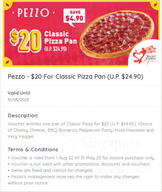 Lobang: Pezzo Pizza: $3 Cheesy Cheese Slice (U.P. $4.90), $20 For Classic Pizza Pan (U.P. $24.90) NDP coupons valid till 31 May 2023 - 8