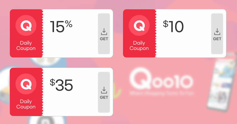 Featured image for Qoo10 S'pore offers 15%, $10 & $35 cart coupons daily till 24 July 2022