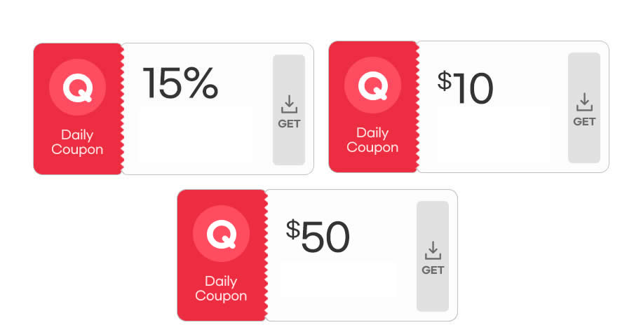 Featured image for Qoo10 S'pore offering free 15%, $10 and $50 cart coupons till 28 Aug 2022