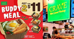 Featured image for CRAVE latest Buddy Meal promo offers 2 Nasi Lemak for only S$11 from 23 Aug 2022