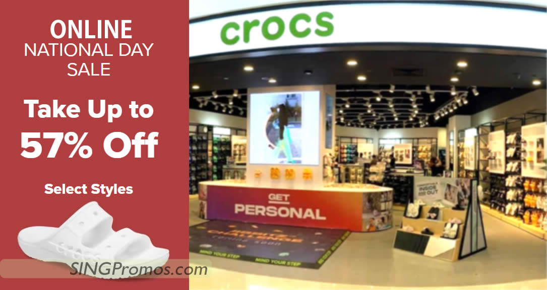 Featured image for Crocs S'pore offering up to 57% off select styles (footwear) online sale till 12 Aug 2022
