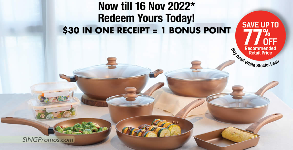 Featured image for Fairprice latest spend & redeem offers Visions Cookware and Pyrex at up to 77% off till 2 Nov 2022