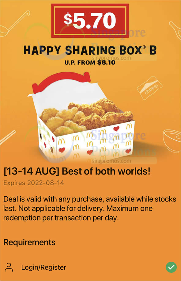 Lobang: McDonald’s S’pore selling Happy Sharing Box B at S$5.70 from 13 – 14 Aug 2022 - 11