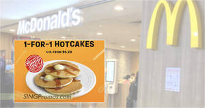 Featured image for (EXPIRED) McDonald’s S’pore App has a 1-for-1 Hotcakes breakfast deal till 17 Aug 2022