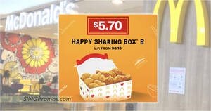Featured image for McDonald’s S’pore selling Happy Sharing Box B at S$5.70 from 13 – 14 Aug 2022
