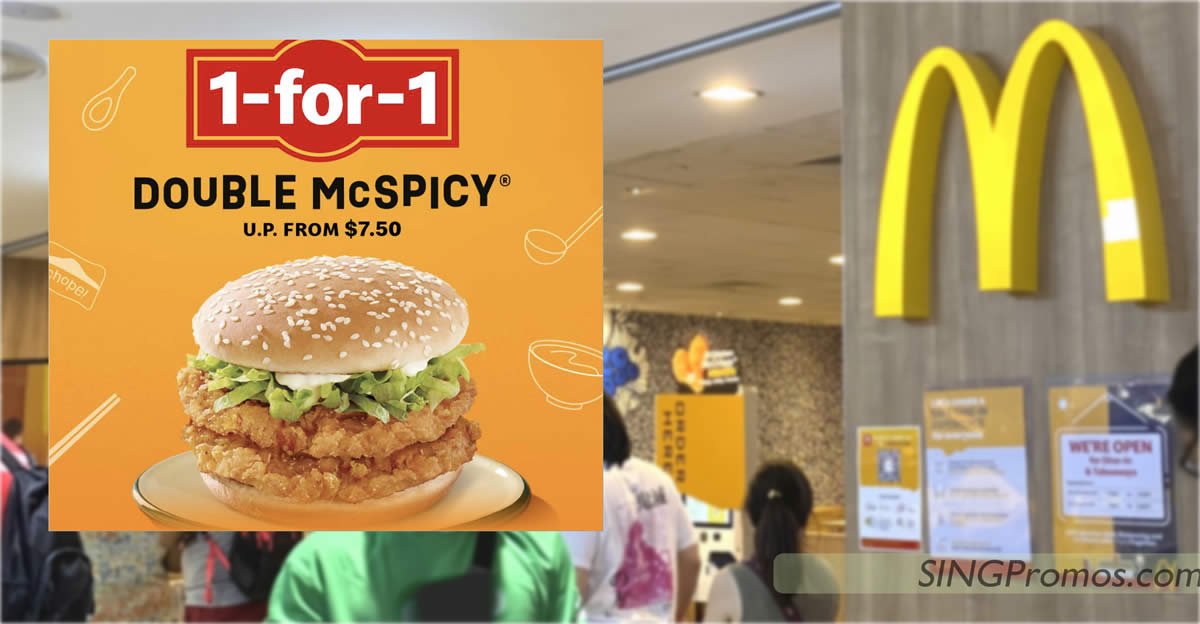 Featured image for McDonald's S'pore 1-for-1 Double McSpicy Burger deal till Aug 3 means you pay only S$3.75 each