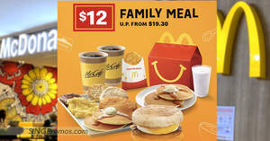 Featured image for (EXPIRED) McDonald’s S’pore App has a $12 Breakfast Family Meal deal (U.P. from $19.30) valid on Friday, 26 Aug 2022