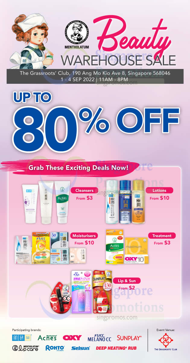 Lobang: Mentholatum (Hada Labo, OXY, Sunplay, Lipcare, Acnes) Beauty Warehouse Sale from 1 – 4 Sep 2022 - 17