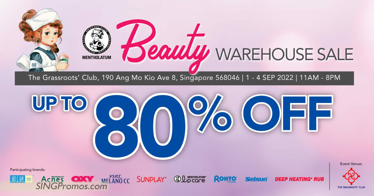 Featured image for Mentholatum (Hada Labo, OXY, Sunplay, Lipcare, Acnes) Beauty Warehouse Sale from 1 - 4 Sep 2022