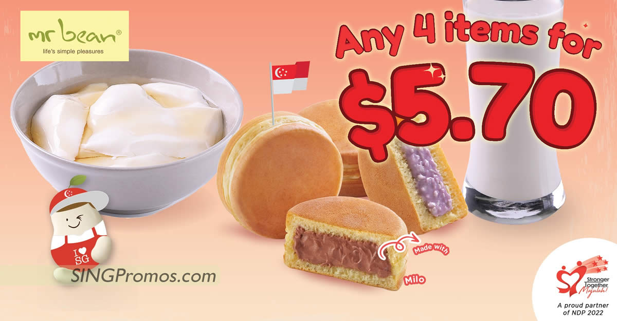 Featured image for From 5 Aug - 14 Aug, Mr Bean is offering any 4 items* for just S$5.70