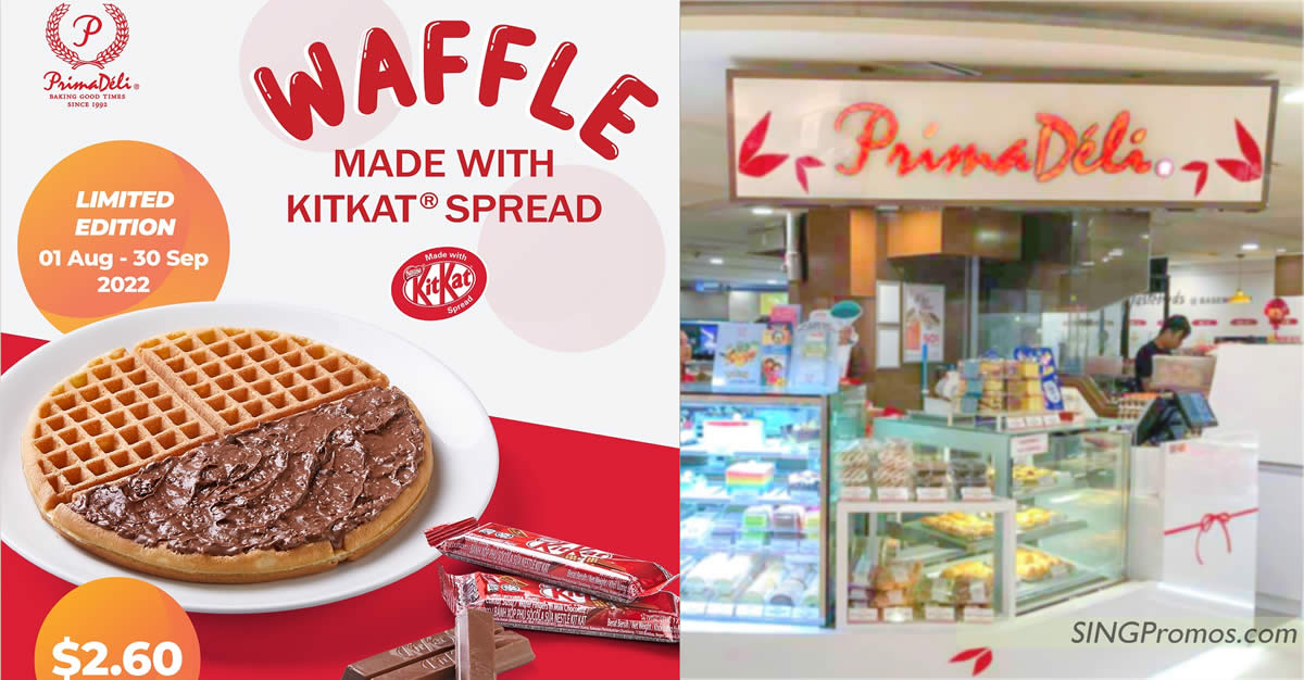 Featured image for Prima Deli offering new limited edition waffle made with Kit Kat Spread till 30 Sep 2022