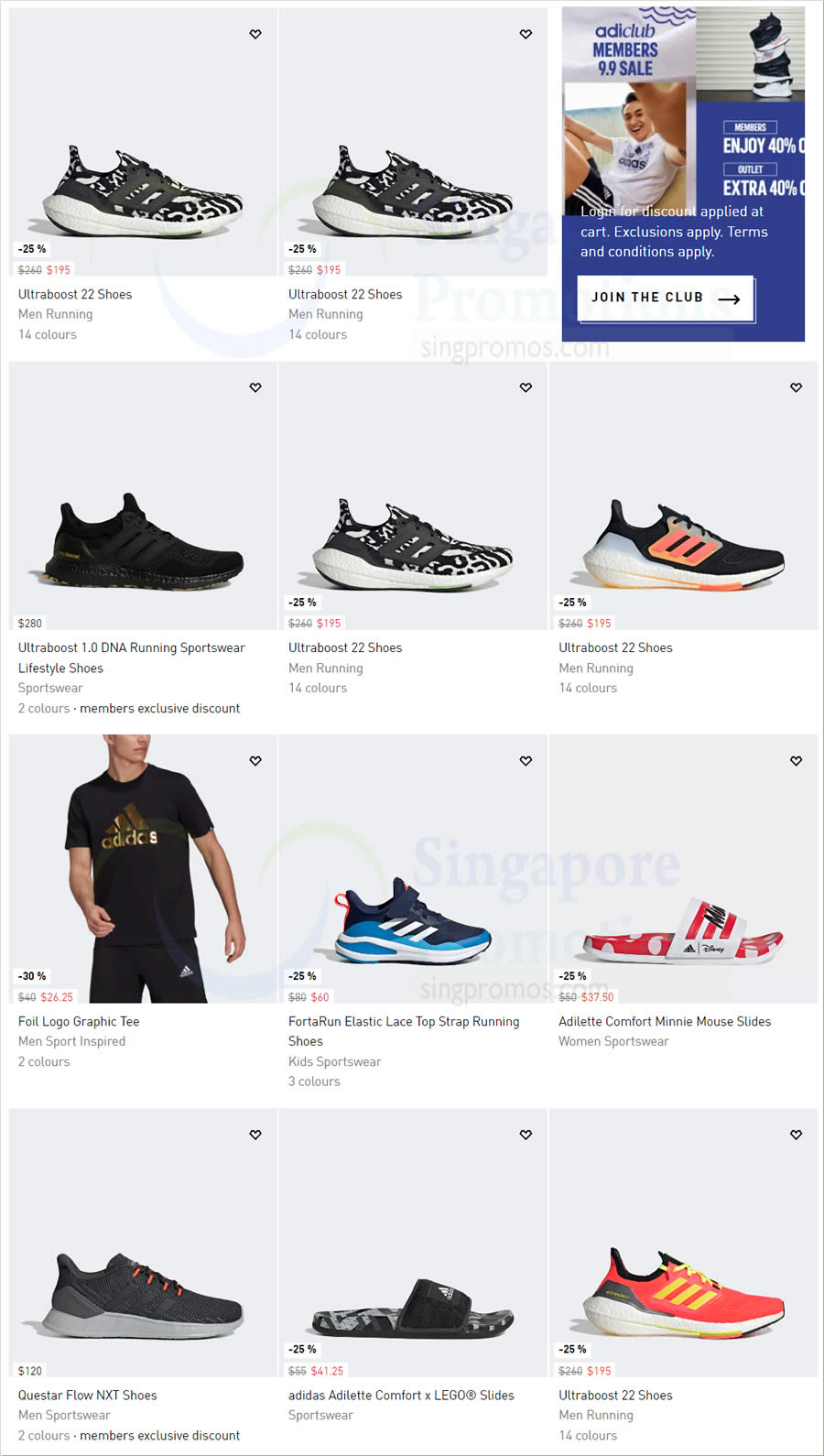 Adidas S pore offering 40 off regular priced items and 40 off