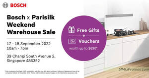 Featured image for Bosch x Parisilk Weekend Warehouse Sale from 17 – 18 September 2022