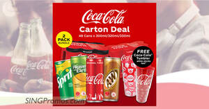 Featured image for Coca-Cola offering 48 Coke Original cans at $23.90 (~50¢ each) with FREE Coca-Cola Tumbler from 16 Sep 2022