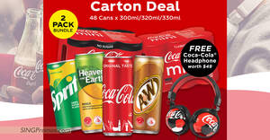Featured image for Coca-Cola offering 48 Coke Original cans at $23.90 (50c each) with FREE Coca-Cola Headphone from 14 Sep 2022